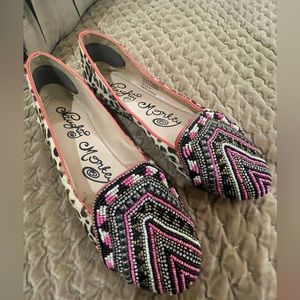 Leopard and beaded flats size 10